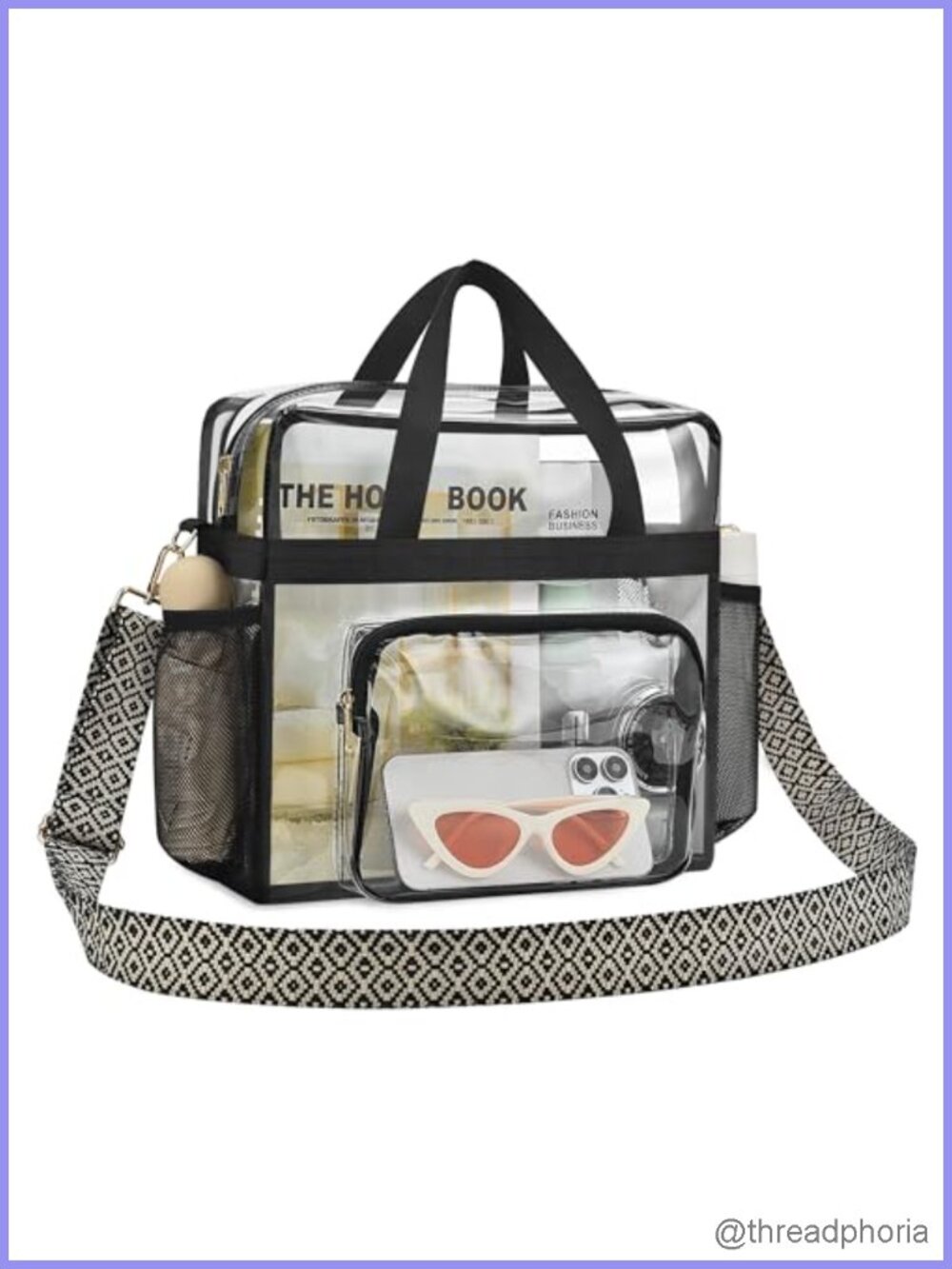 Clear PVC Tote Bag Stadium Approved 12x5.5x12 Crossbody